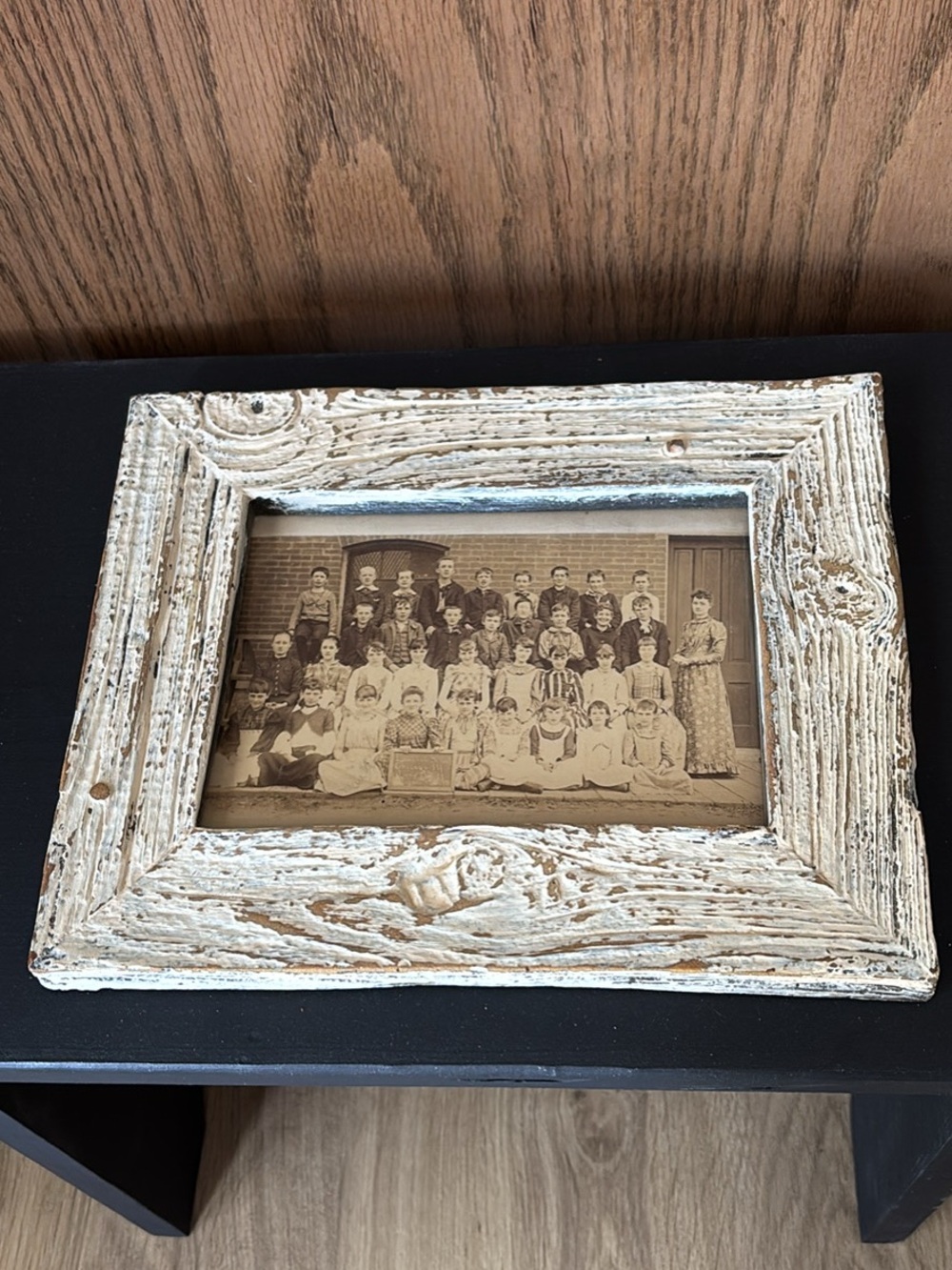Antique School Photo in a Rustic Frame